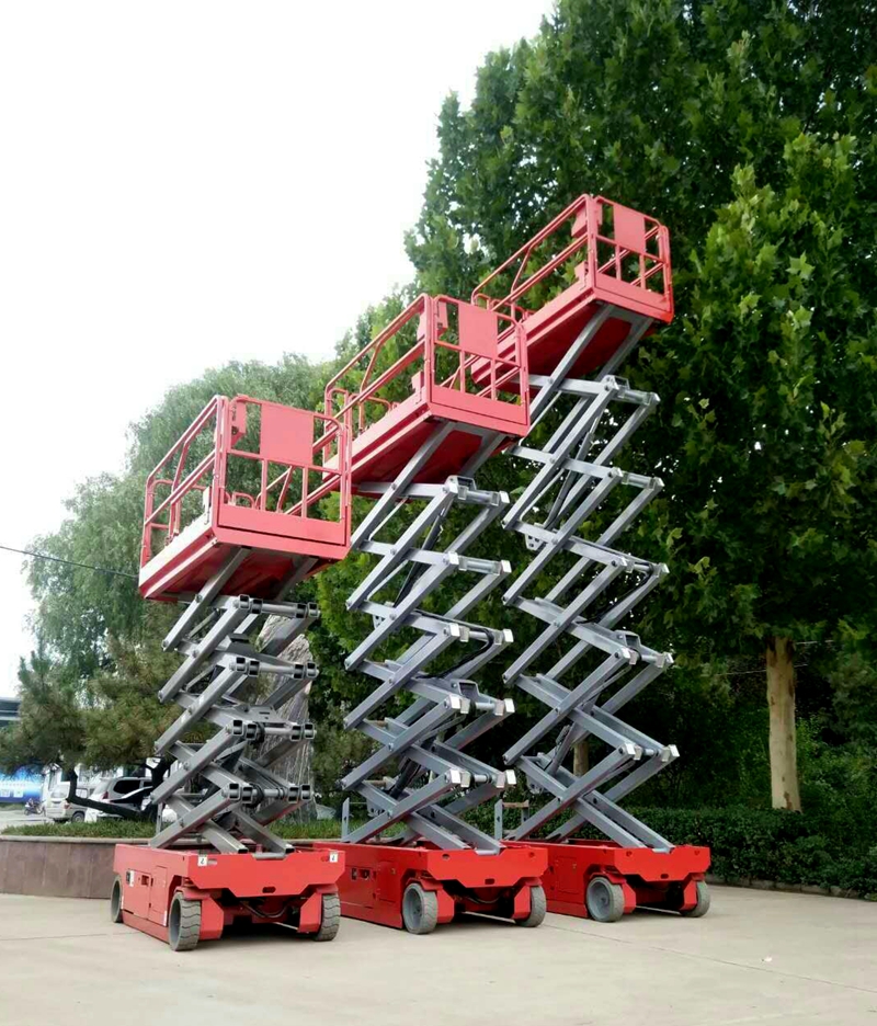 湖南中天租賃訂購10台全自動升降平台-自行走剪叉式升降機
